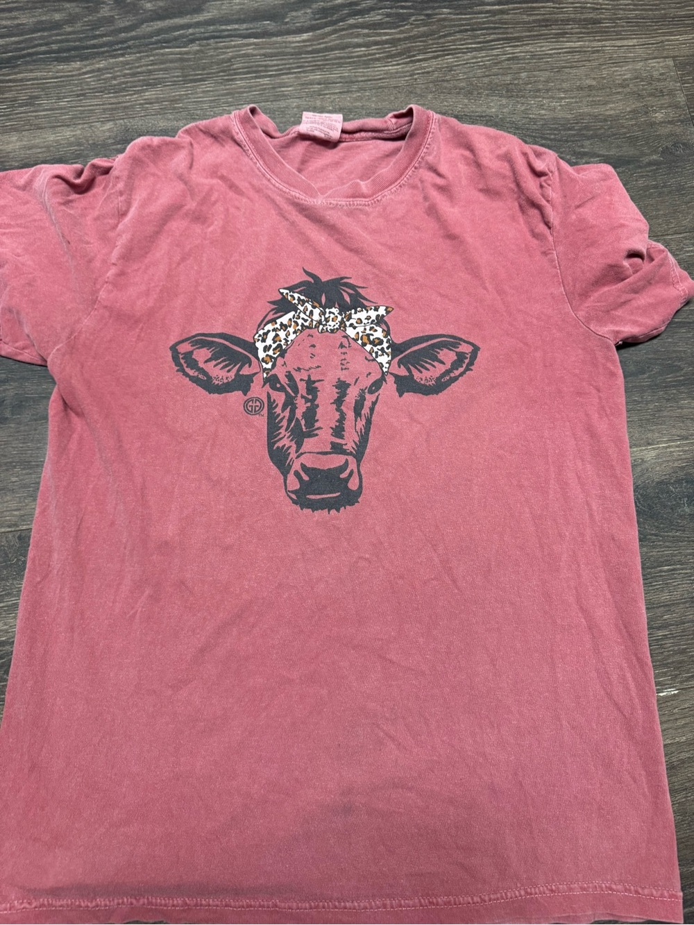 Comfort Colors Dusty Rose Cow Graphic Tee